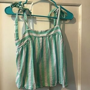 Women’s Stony Clover Mint and White striped Tank Top